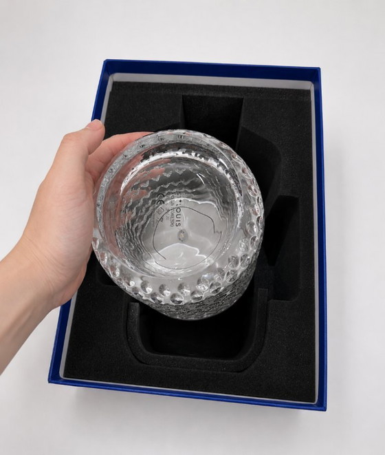 Image 1 of Lampada portatile St Louis Crystal Folia in legno scuro ambrato