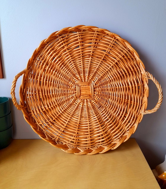 Image 1 of Vassoio in rattan intrecciato, 1960