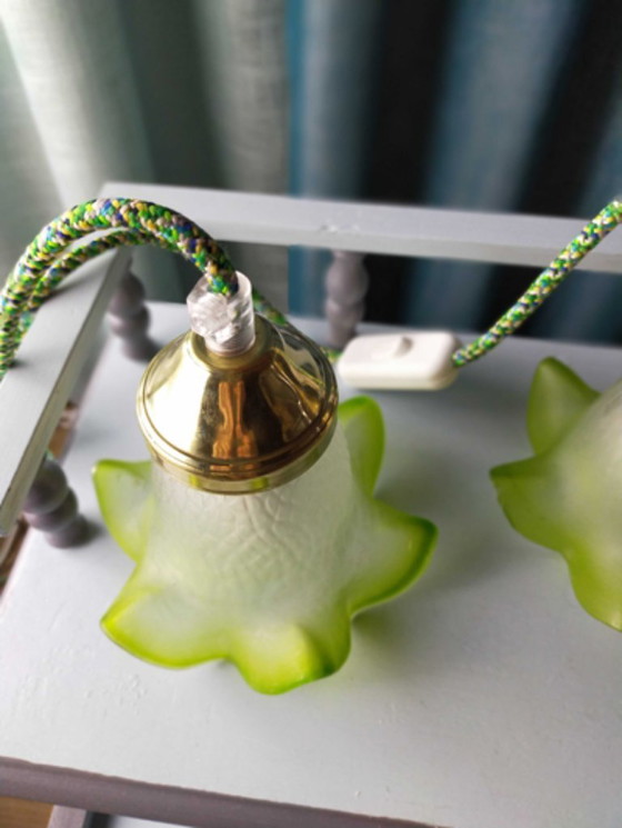 Image 1 of Paar grüne Tulpenlampen