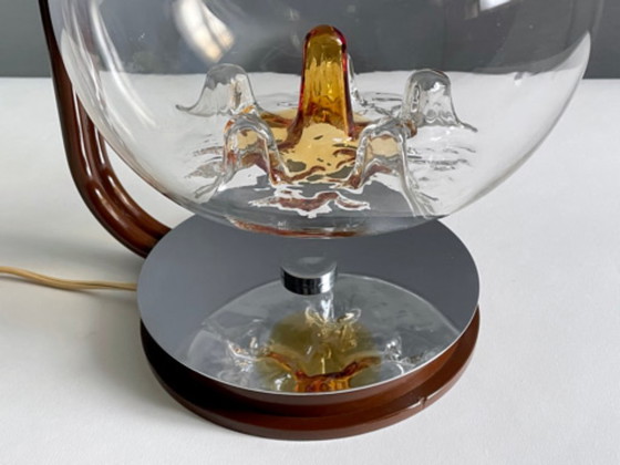 Image 1 of Lampada vintage in vetro di Murano con lattimo, design scultoreo italiano, anni '60-'70