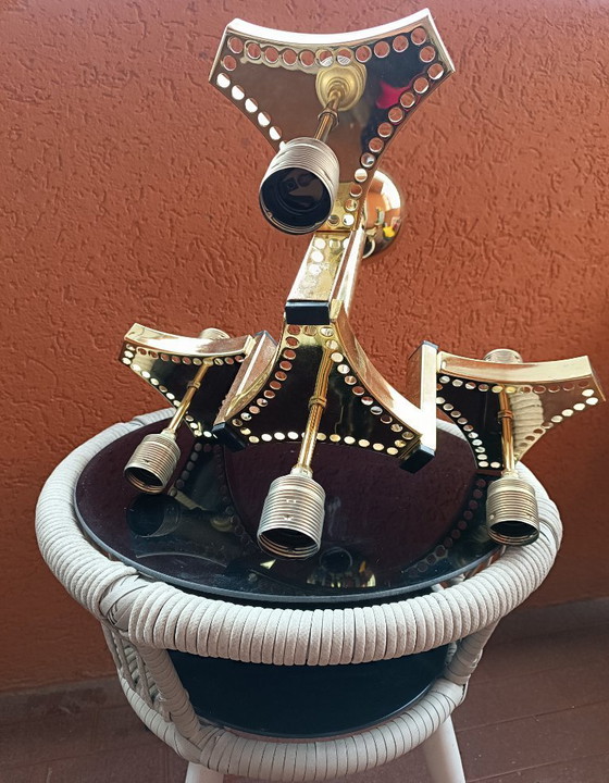 Image 1 of Gaetano Sciolari Rarissimo Lampadario Cascade  Hollywood Regency - 7 luce -  Vintage anni '70