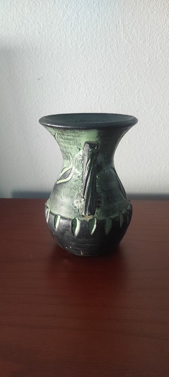 Marked Mid-Century Brutalist Set of Vases – Partenon Spain & Studio Art – Ceramic (photo 5 of 15)