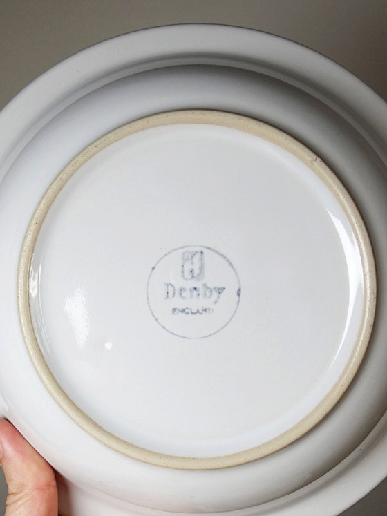 Image 1 of 8 Denby England stoneware bowls/deep plates, vintage 80s-90s