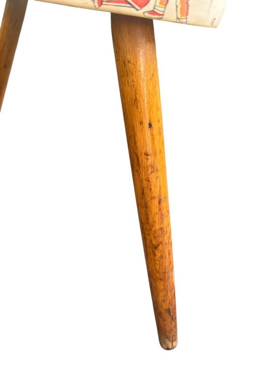 Image 1 of Sedia retrò per bambini nella tipica forma degli anni '50 con motivo scolastico, made in Germany