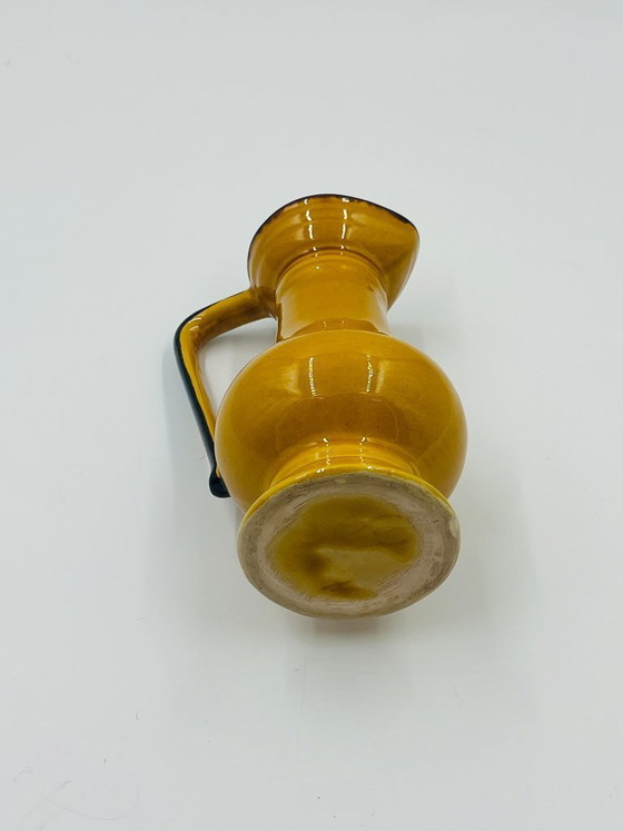 Image 1 of Pair of Vintage Coulobres Ochre Ceramic Vases