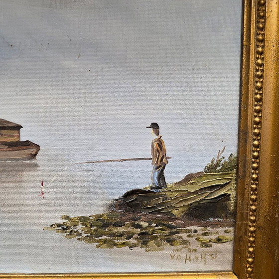 Image 1 of Vintage oil painting Fisherman VD Horst, 1960s