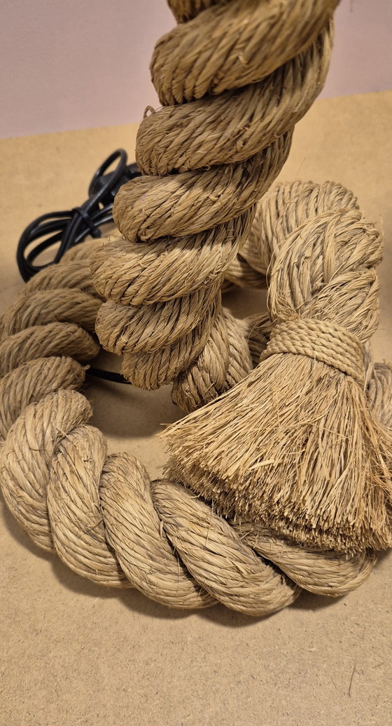 Image 1 of Touwlamp, werk in de stijl van Audoux & Minet, circa 1970-1980.