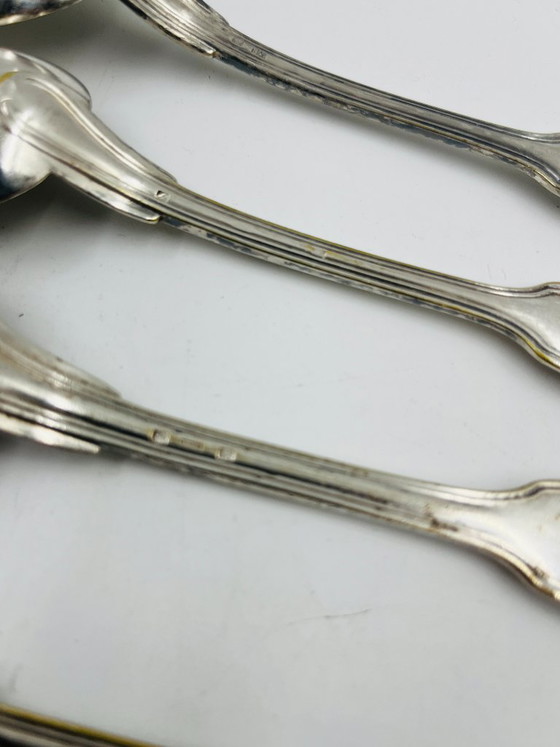 Lot of 6 Silver-Plated Soup Spoons Wiskemann – Cutlery Sets, Metal (photo 12 of 15)