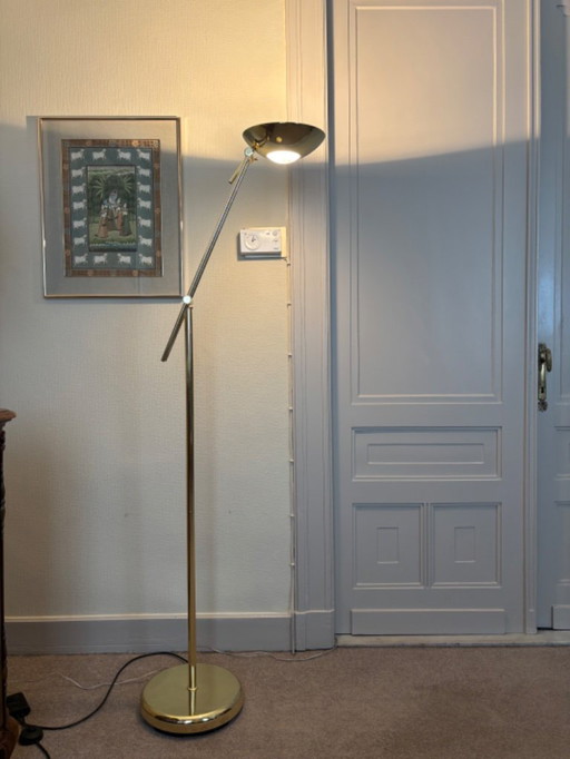 Vintage Halogen Stehleuchte aus Messing