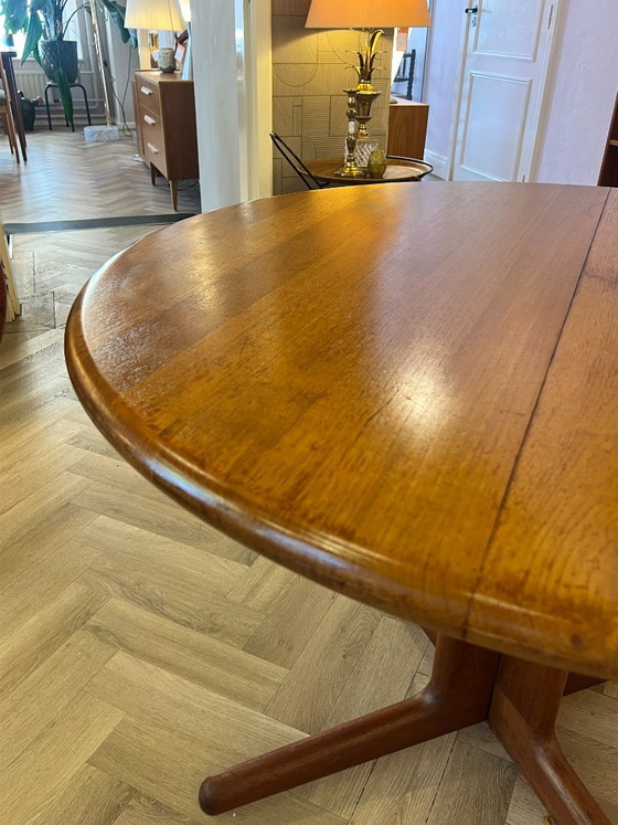 Vintage Teak Round Dining table, Ks Mobler, Denmark 1960s – Korup Stolefabrik, Wood (photo 7 of 10)