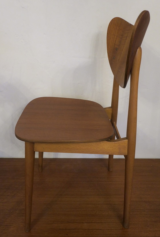 Image 1 of 4x Vintage Butterfly Teak Dining Chairs