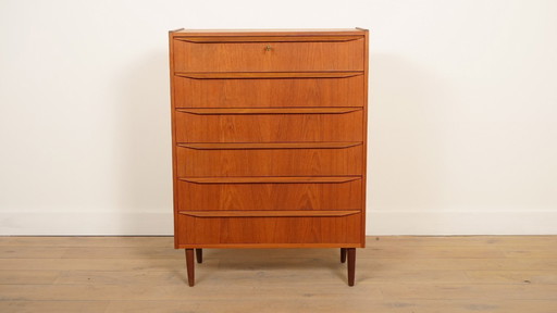 Commode danoise vintage | Teck | 6 tiroirs | 108 cm