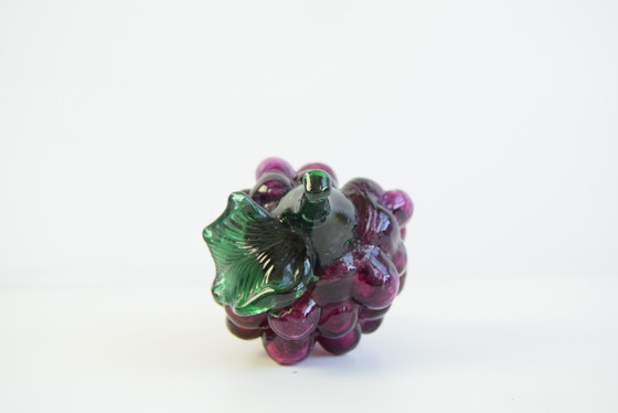 Image 1 of Weintrauben-Skulptur aus tschechischem Glas, mundgeblasenes Kunstglas, 1970er Jahre