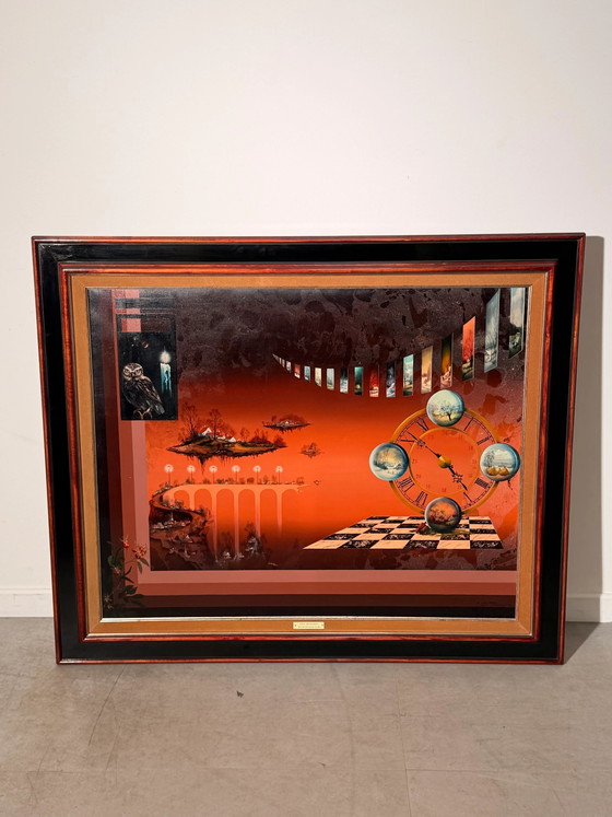 Paul Boonaert – “Wat Baten Kaars en Bril” – Framed Surrealist Artwork – Paintings & Drawings (photo 6 of 6)