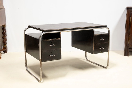 Bureau fonctionnaliste suédois inspiré du Bauhaus, années 1940 – Bureaux, Cuir (photo 5 of 14)