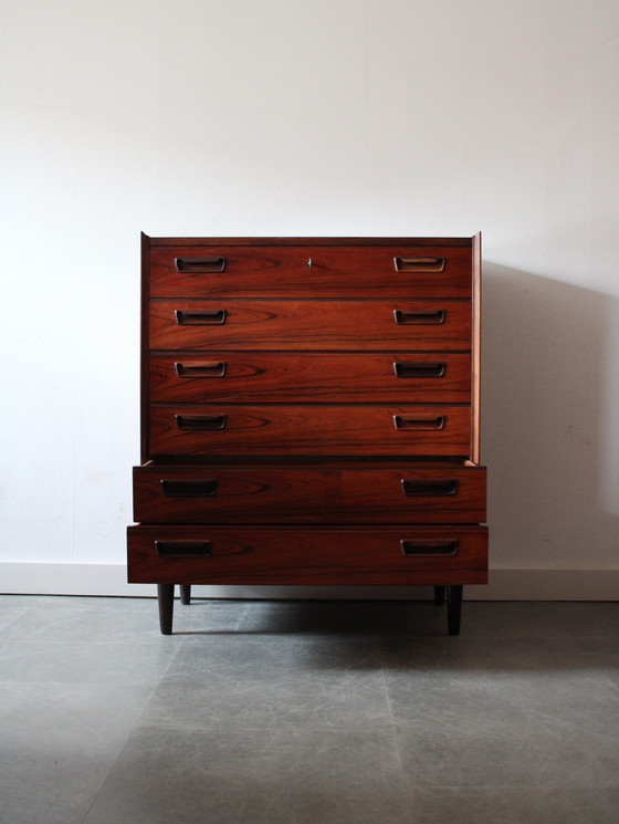 Image 1 of Vintage Deense ladekast in palissander door Gunnar Nielsen Tibergaard