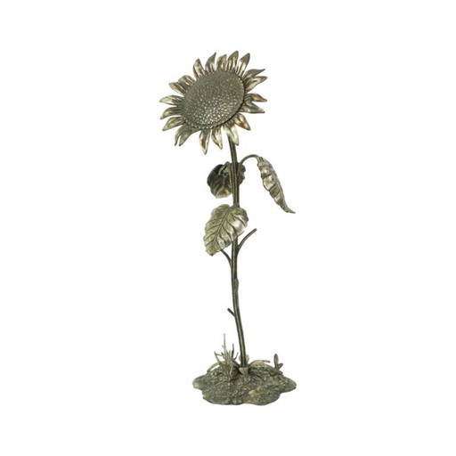 Großer Sonnenblumen-Aschenbecher, silberfarbenes Bronze-S. Agudo