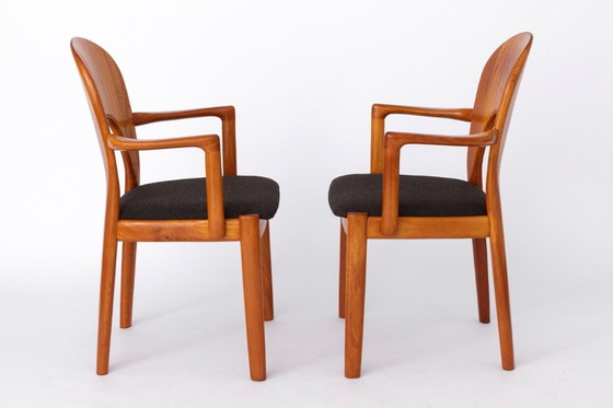 Image 1 of 1 of 2 Niels Koefoed Teak Armchair, 1970s | Danish Mid-Century Modern Vintage Dining Chair, Black Upholstery