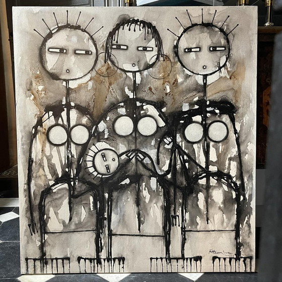 Jean-Pierre Katembwe, Naissance d'une Fille, Huile sur Toile, 2017 – Peintures et dessins, Canvas, Abstract (photo 8 of 12)