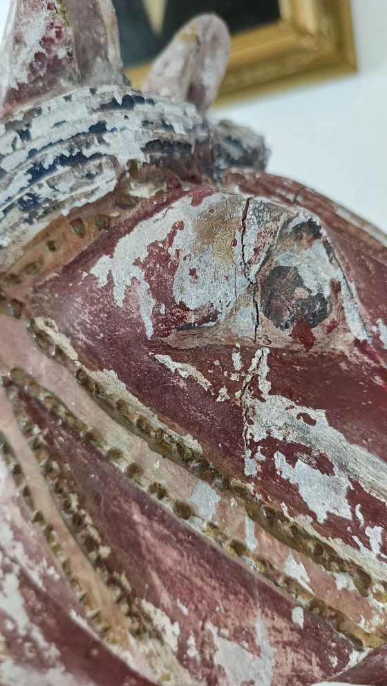 Image 1 of Hermosa estatua antigua de caballo de madera de la dinastía Tang