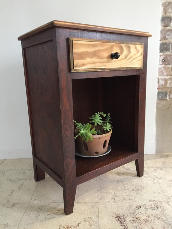 Image 1 of Vintage Compass-leg bedside cabinet