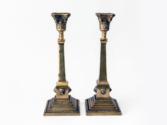 Victorian Style Candlestick Set – Candle holders, Brass, Metal (photo 3 of 11)