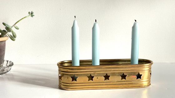 Image 1 of Candeliere vintage in ottone per 4 candele