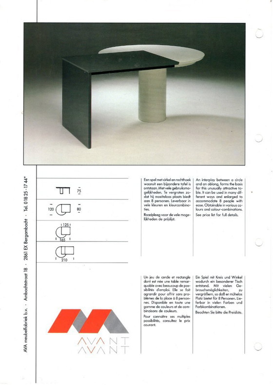 Image 1 of Modern dining room table with 4 matching chairs by Gerrit ten Hoor