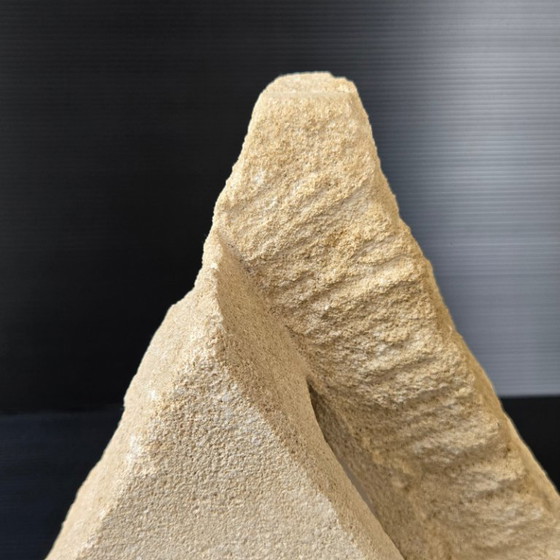 Image 1 of Vintage 1970s Stone Pyramid Table Lamp