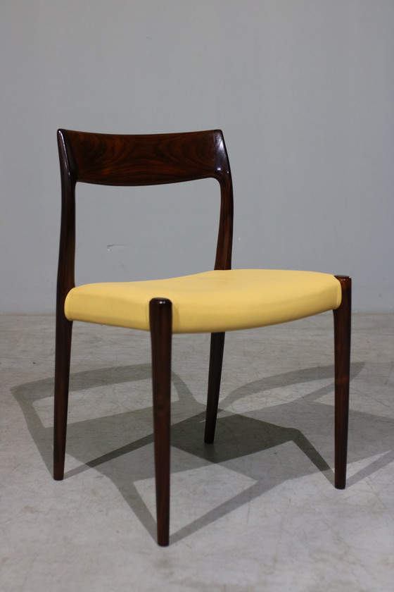 Image 1 of Palissander Model 77 Eetkamerstoelen door Niels O. Moller, 1960, set van 6