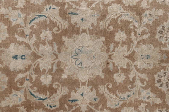 Image 1 of Vintage Ziegler Tabriz rug, brown and blue, 400 x 276 cm, for living room and dining room.