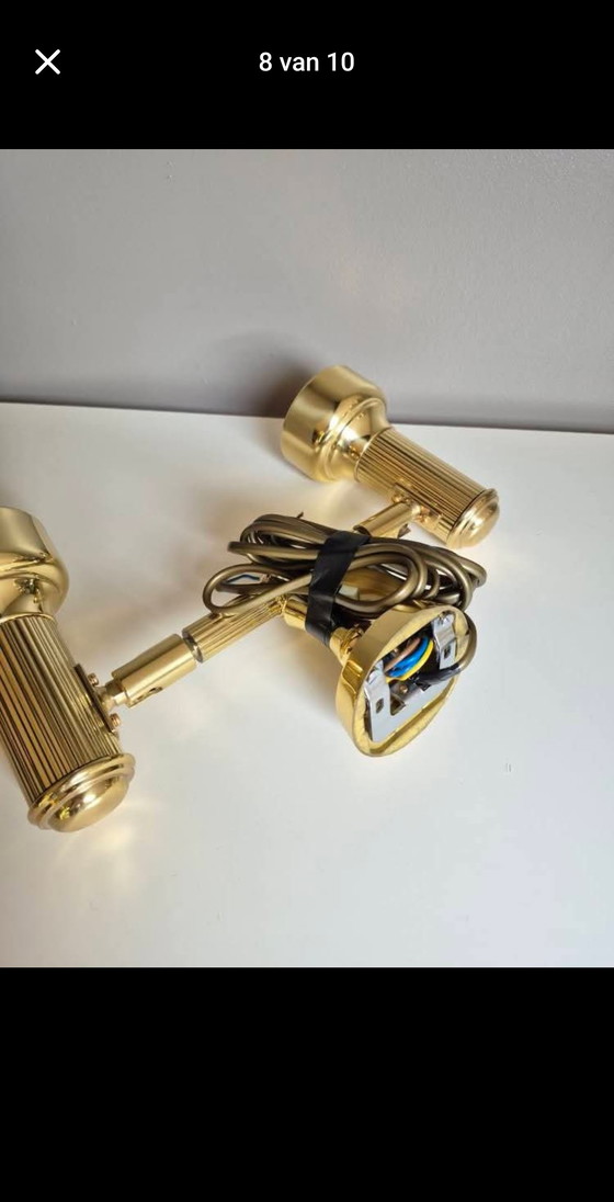 Image 1 of OMI Leuchten Lot von 4 Scheinwerfern | Messing | Hollywood Regency ca. 1970 | Original