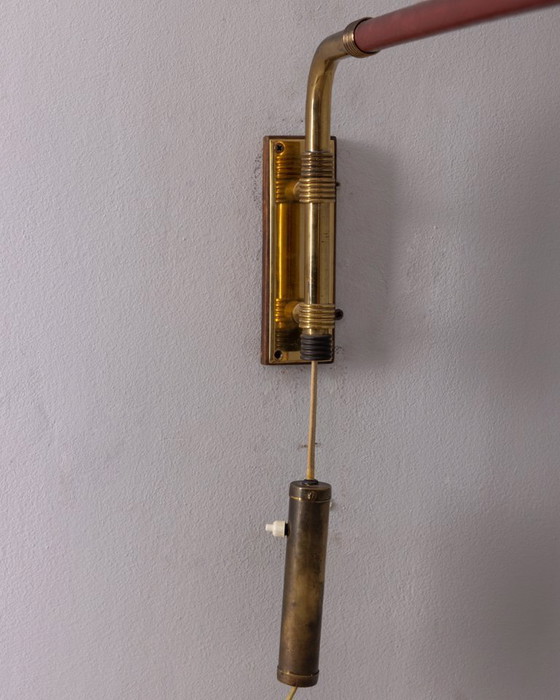 Image 1 of LAMPADA DA PARETE VINTAGE ANNI 50 REGOLABILE IN OTTONE DESIGN ITALIANO