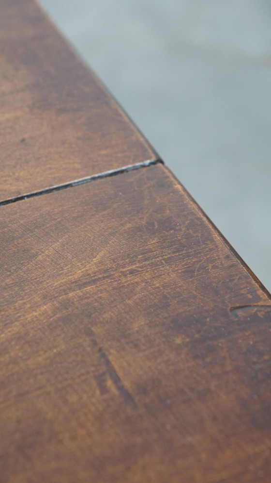 Image 1 of Antique French fruitwood coffee table with 5 drawers