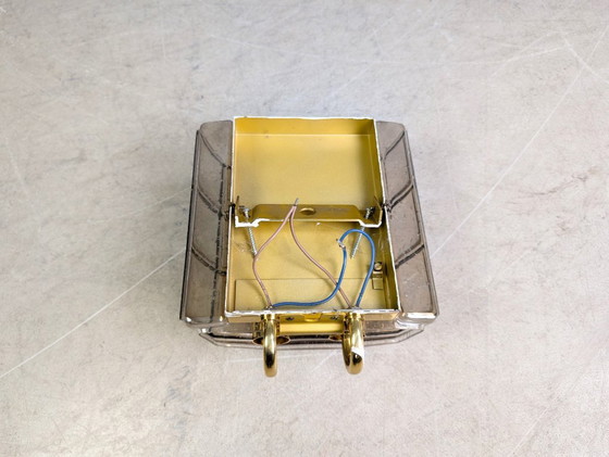 Image 1 of 2x Glashütte Limburg lampada da parete Brutalista lampada doppia in vetro