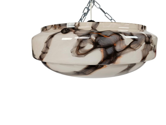 Image 1 of Lampada a ciotola in vetro marmorizzato Art Déco - secondo quarto del XX secolo