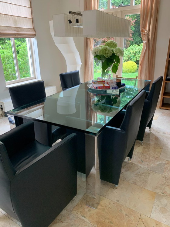 Image 1 of Bert Plantagie Sedie da pranzo in pelle blu scuro