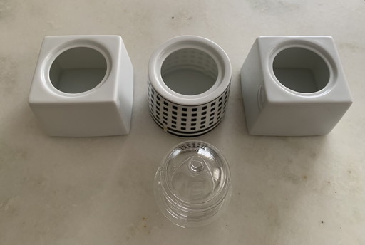 Rosenthal Studio-Line “Il Faro” Set (3-delig) – Ontwerp van Aldo Rossi, jaren 80 – servies, Porcelain, Glass (photo 2 of 5)