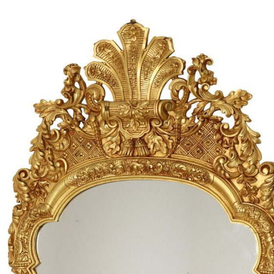 Image 1 of Grote Houten Spiegel Rococo Stijl 124cm