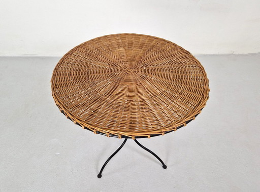 Rattan and Iron Table, 1970s