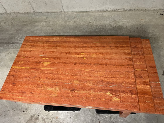Image 1 of Table basse italienne en travertin Rosso