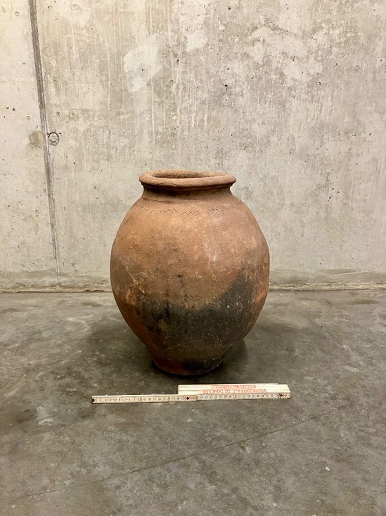 🏺 Antique Terracotta Wine Olive Jug Vase Pot – Stone (photo 5 of 5)