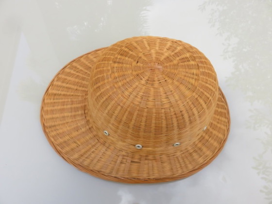 Image 1 of Cappello, elmetto coloniale, rattan, vimini, 1960, decorazione murale