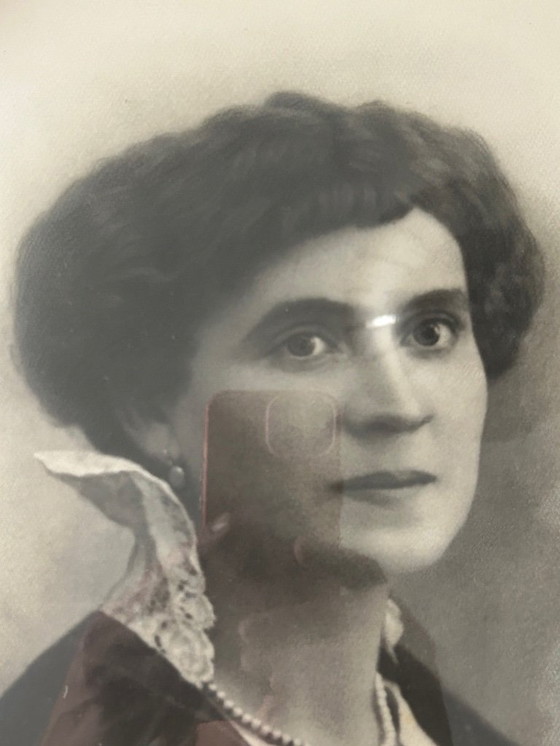 Image 1 of ritratto con cornice in ottone degli anni '20