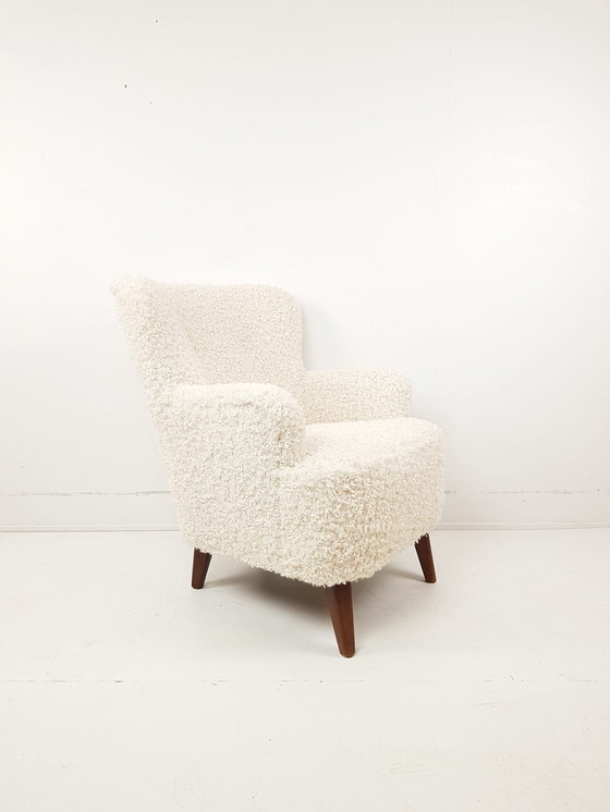 Image 1 of Vintage Artifort Theo Ruth doodle curl cream white new fabric