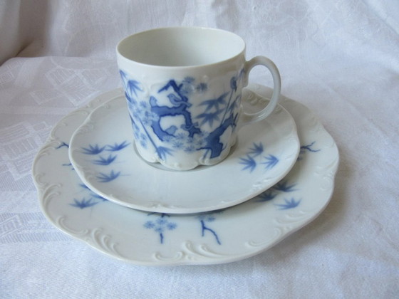 Rosenthal Manufaktur Selb: 2 Cups, 2 Saucers, 2 Side Plates + Creamer - Blue White Cherry Blossom Tree, Very (photo 5 of 6)
