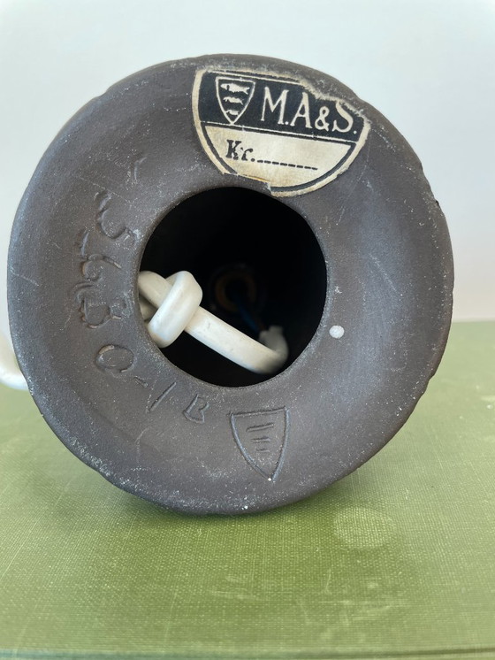 Image 1 of Scandinavische moderne keramische tafellamp met pianotoetsdesign – jaren 60, van M.A.&S., Zweden