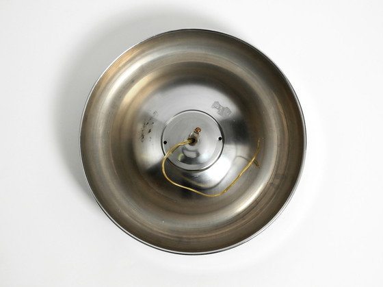 Image 1 of Ronde verchroomde plafond- of wandlamp uit Italië | origineel Mid Century space age ontwerp