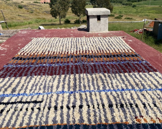 Image 1 of Large Vintage Moroccan Boujaad Rug 332x244 cm – Handmade Berber Wool Rug – Earth Tone Tribal Carpet – Boho Modern Statement Rug