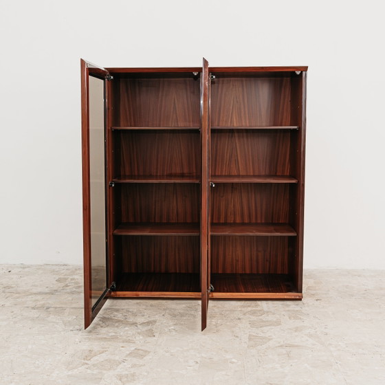 Image 1 of Showcase In Monumental Rosewood Zebrawood Lacquered Mid-Century Design 1970